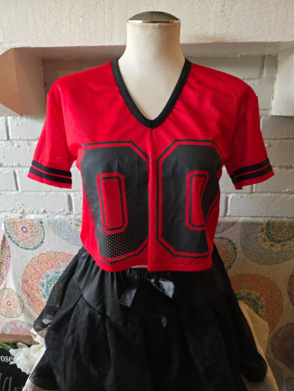 Spirit Halloween Red Cropped Jersey